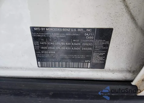 2011 Mercedes-Benz Gl 450 4Matic z USA, uszkodzony, nr VIN 4JGBF7BEXBA724845